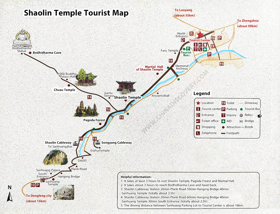 Shaolin Temple Tourist Map