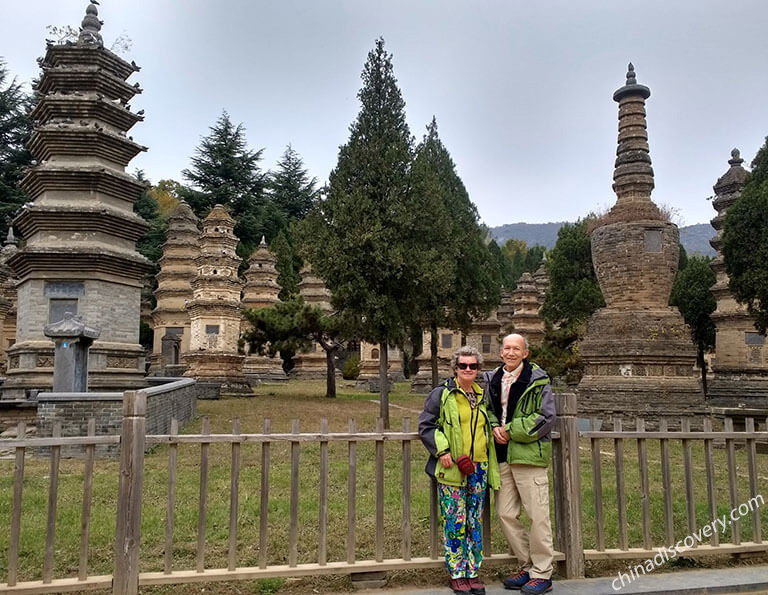 Roger's family visited the Pagoda Forest in Shaolin Temple