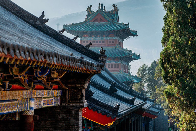 Grandiose ancient temples in Shaolin Temple