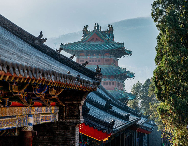Grandiose ancient temples in Shaolin Temple