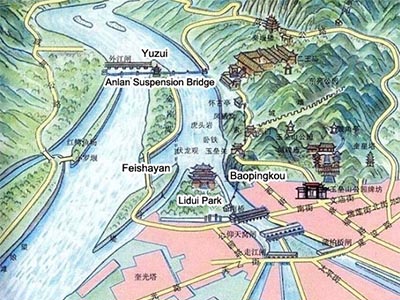 Map of Dujiangyan Irrigation System