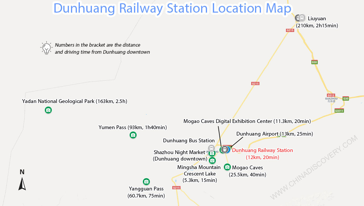 Dunhuang to Urumqi Transportation Map