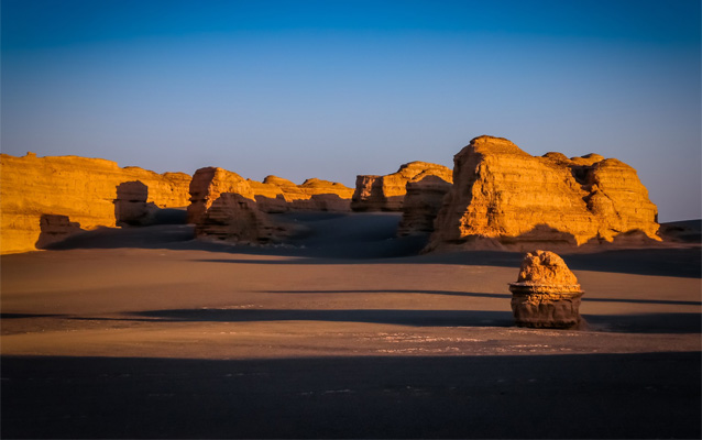 Beautiful Yardang National Geopark Sunset in June