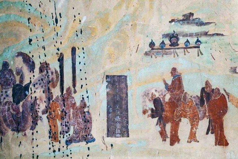 Mural Of Zhang Qian's Travel in Mogao Caves Yumen Pass Jade Gate Dunhuang