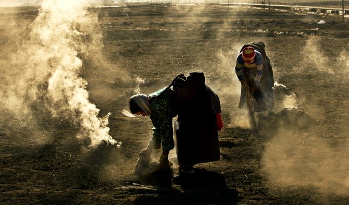 Tibetan People in Rural Village, Tibet