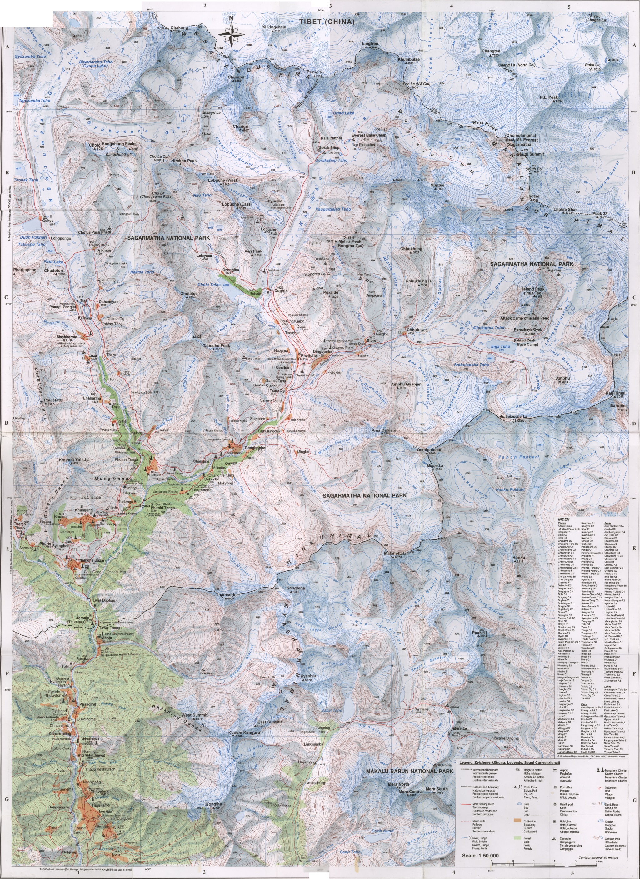 Mount Everest Maps, Map of Mount Everest Base Camp.