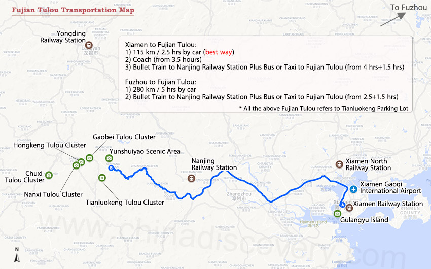 Fujian Tulou Transportation Map