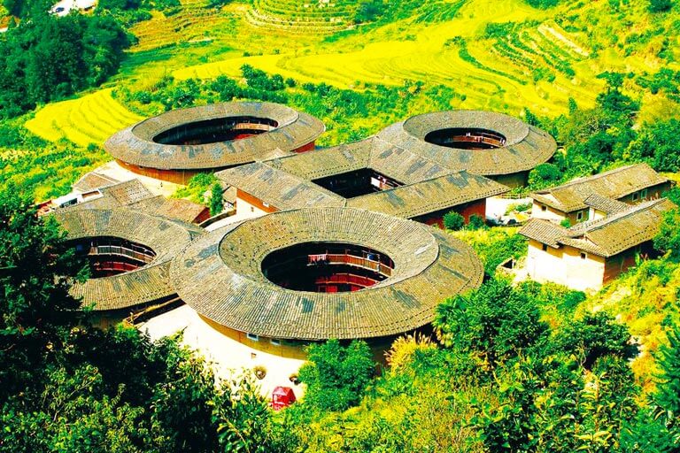 Tianluokeng Tulou Cluster in Autumn