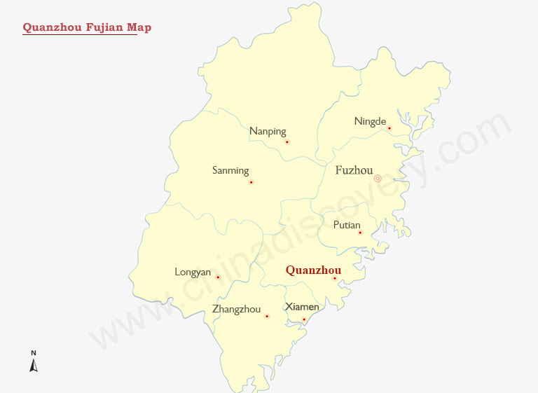 Quanzhou Fujian Map