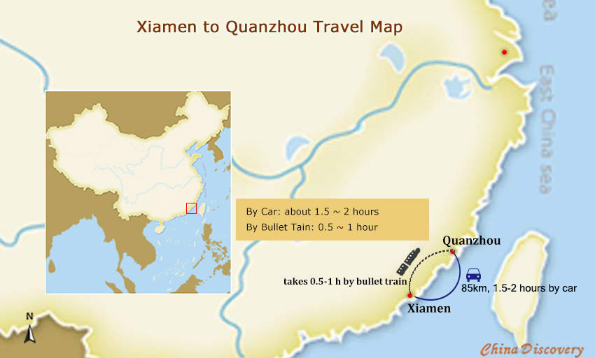 Xiamen Quanzhou Transportation Map