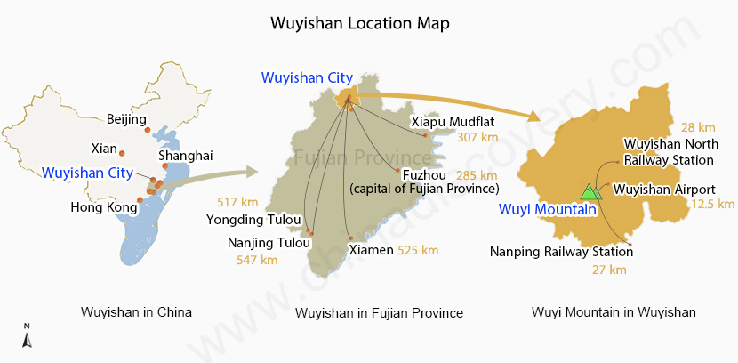 Wuyishan Location Map (Location Map of Wuyi Mountain)