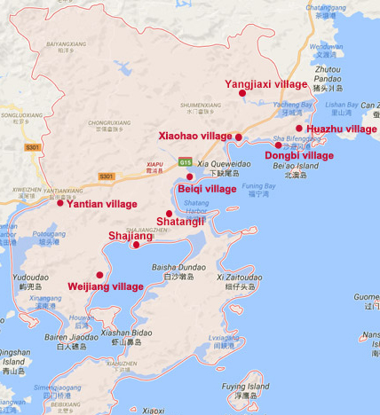 Fujian Xiapu Mudflat - Fujian Map