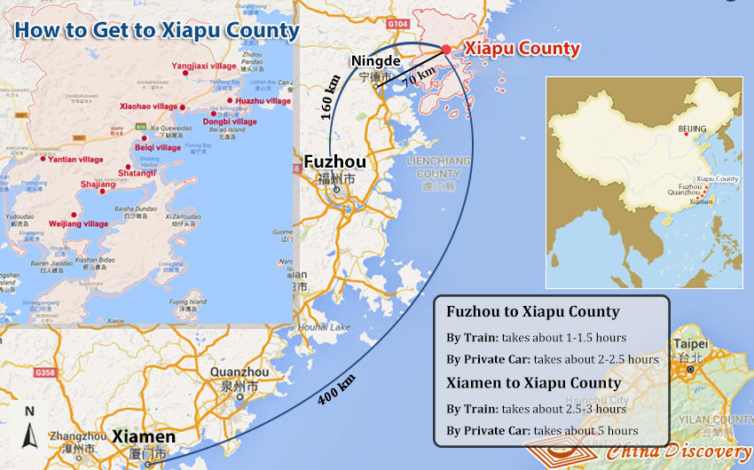 Fujian Xiapu Mudflat - Fujian Map
