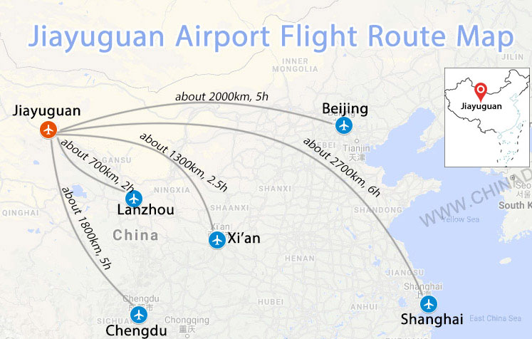 Jiayuguan Airport Flight Route Map Jiayuguan Airport