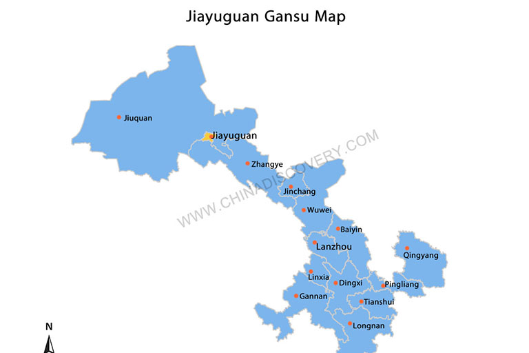 Jiayuguan Map