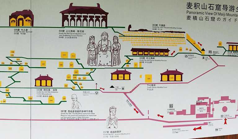 Maijishan Grottoes Tourist Map