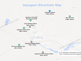 Jiayuguan Attractions Map