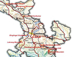 Gansu Travel Map