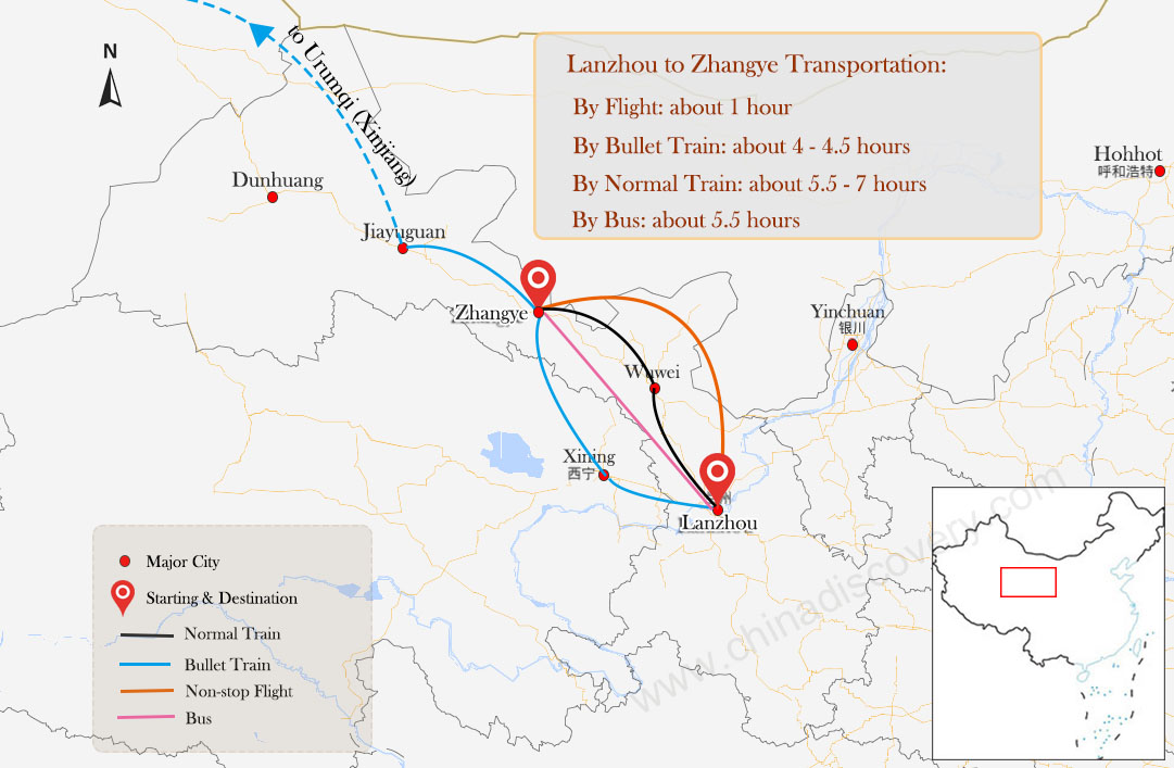 Zhangye Map