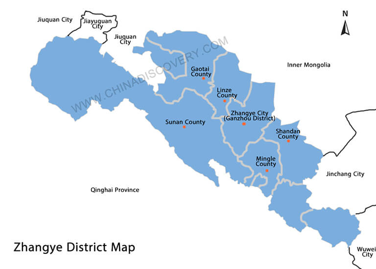 Zhangye Map