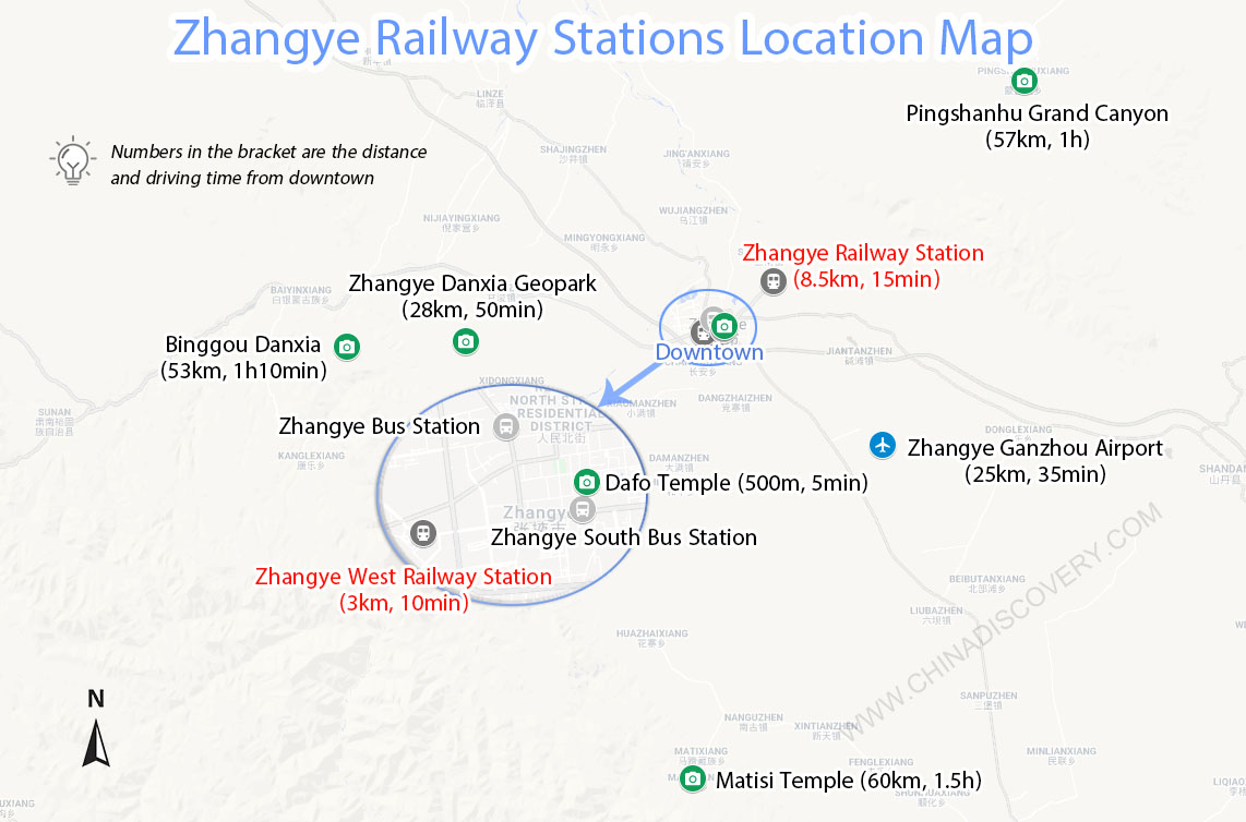Zhangye Railway Stations Location Map Zhangye Railway Stations
