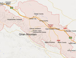 Zhangye Location Map