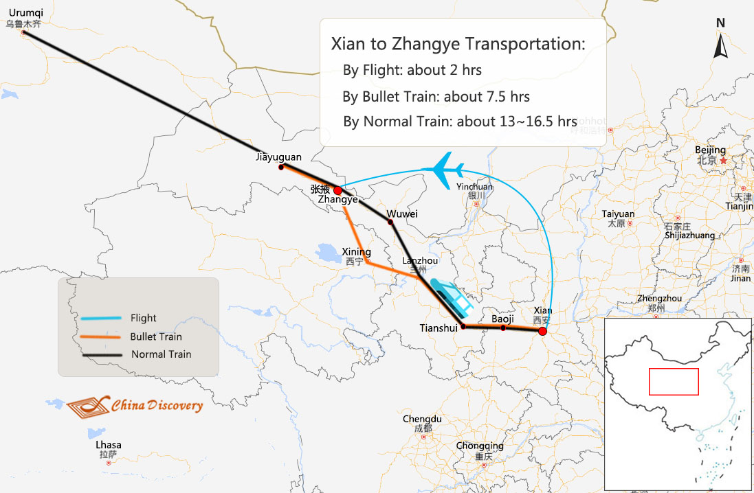 Zhangye Map