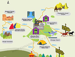 Zhangye Attractions Map
