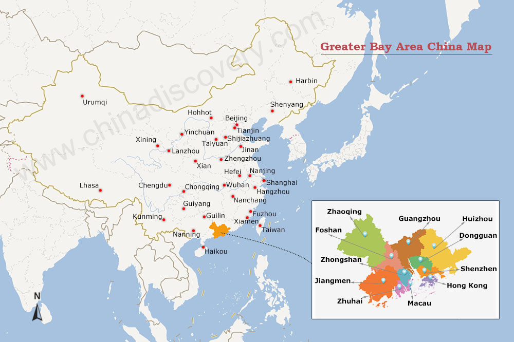 Greater Bay Area China Map