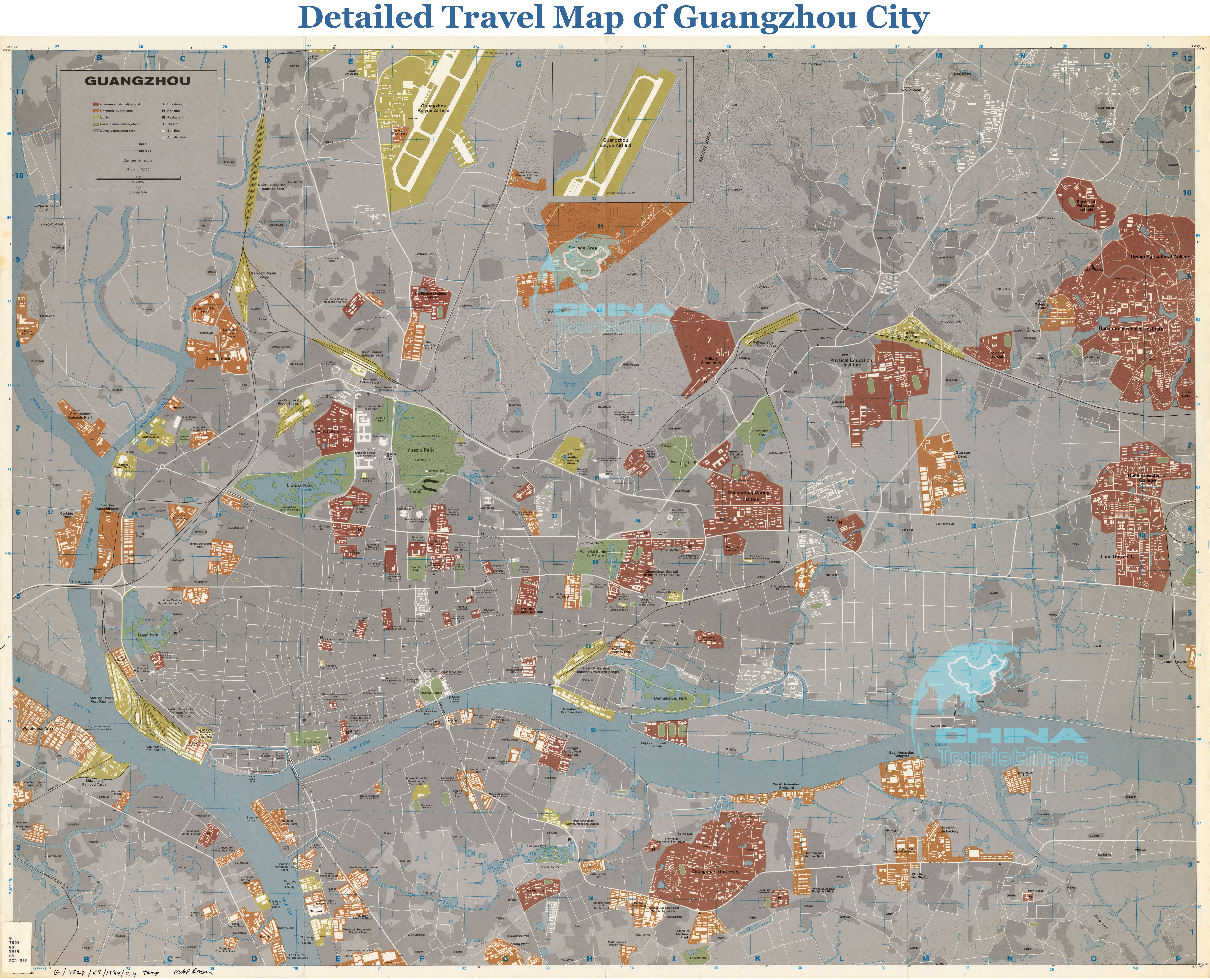 Guangzhou Maps detailed China Guangzhou Attraction