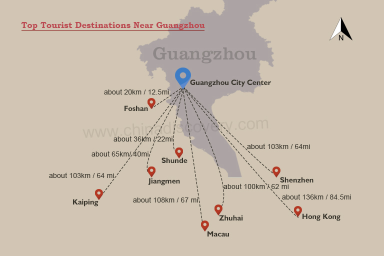 Map of Guangzhou and Surrounding Areas