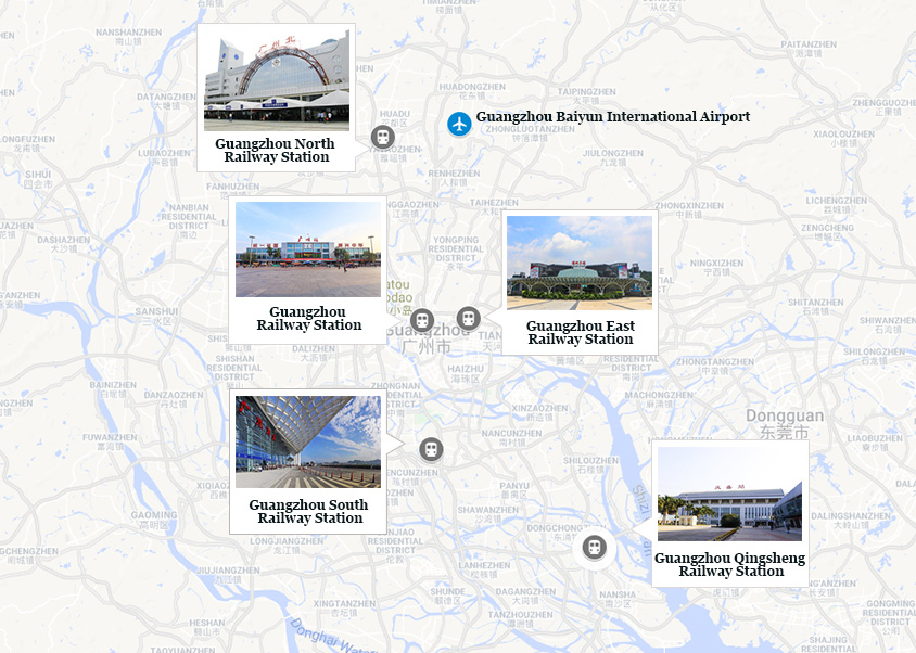 Guangzhou Railway Stations Map