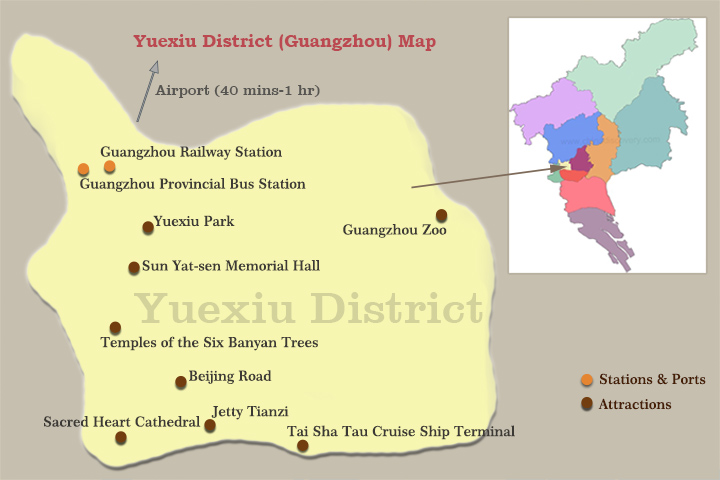 Yuexiu District Attractions Map