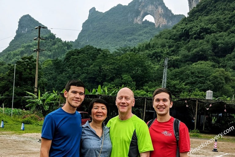 Chusi's Family from USA - Moon Hill at Yangshuo Ten-mile Gallery