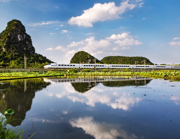 A High Speed Bullet Train Heading to Guilin