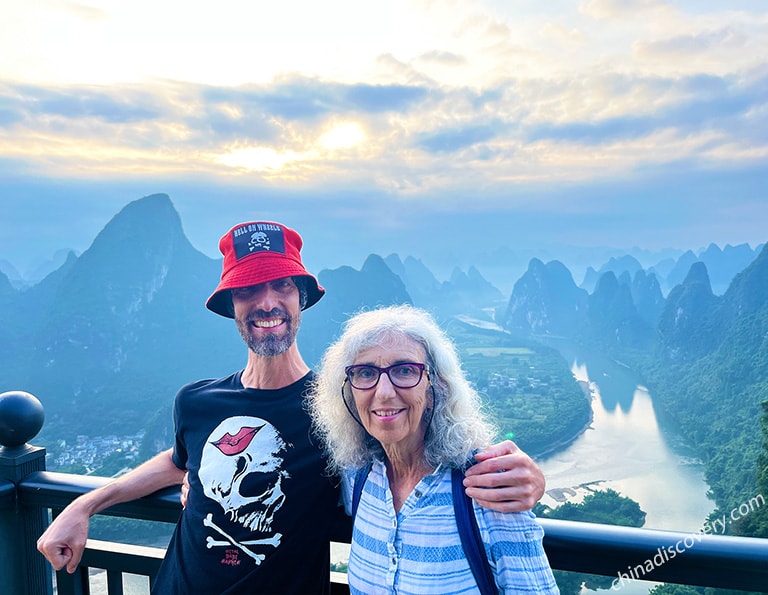 Josh's Group from USA - Li River Panorama (Xianggong Hill), Guilin