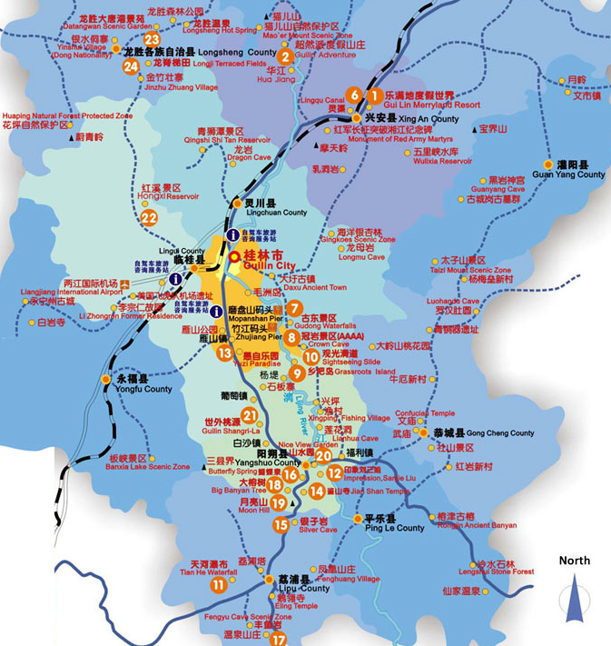 Guilin Tourist Map