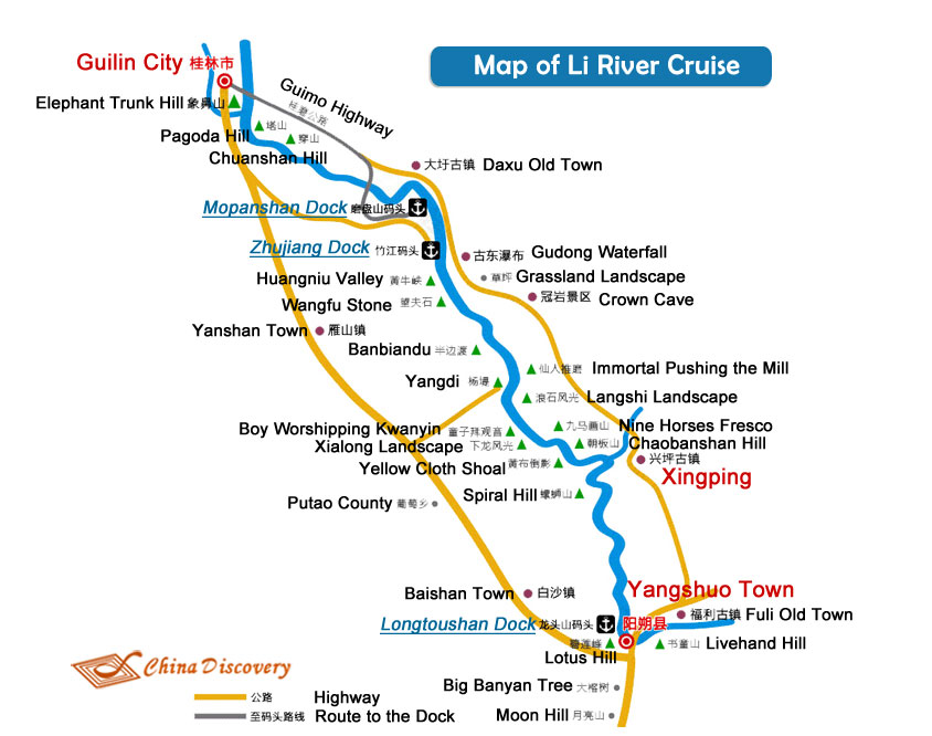 Li River Cruise Map