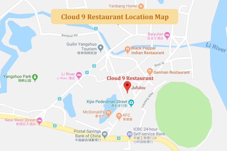Cloud 9 Restaurant Location Map