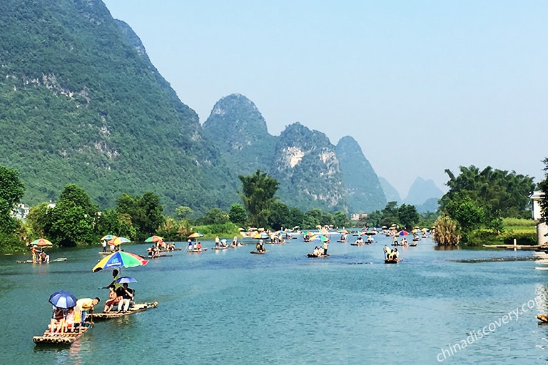 Yulong River Bamboo Rafting Experience Bamboo Rafting Yangshuo