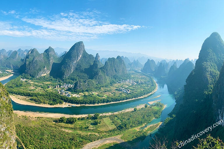 Yangshuo Panoramic View from Xianggong Hill, Photo by Our Travel Consultant in December, 2019