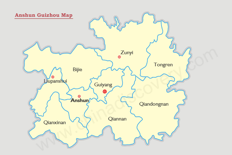 Anshun Guizhou Map