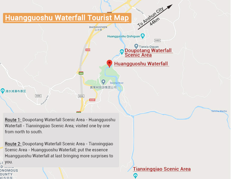 Huangguoshu Waterfall Tourist Attraction Map
