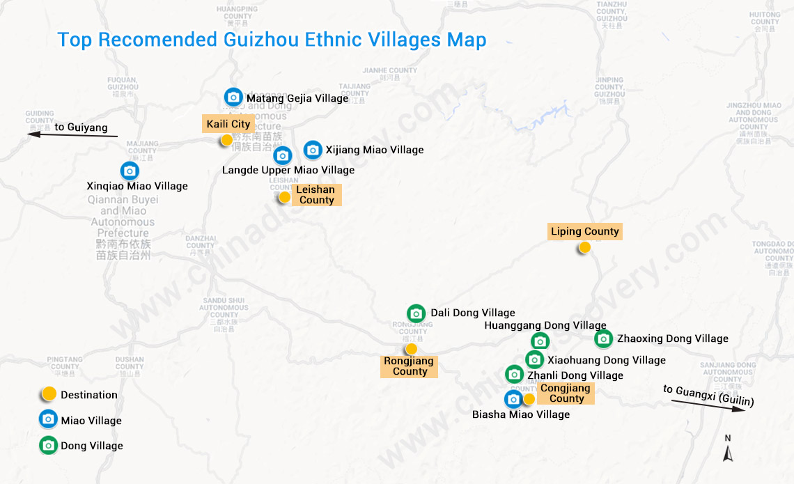 Guizhou Ethnic Villages Map