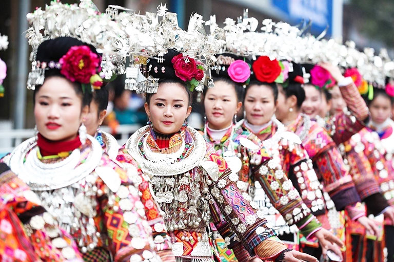 Miao Girls' Performance at Xijiang Miao Village