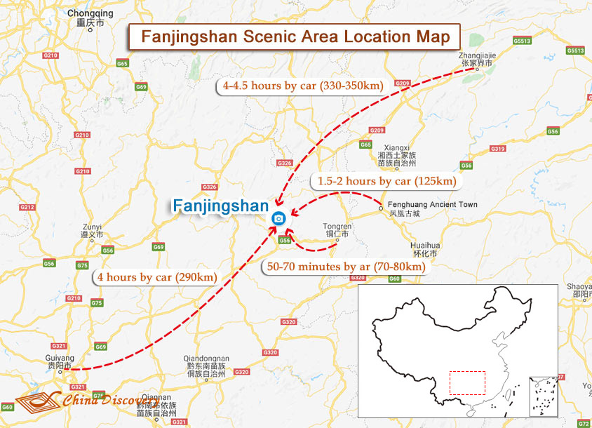 Fanjingshan Temple - Fanjingshan Map