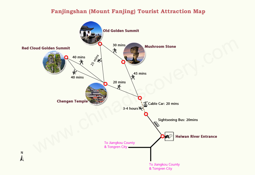 Fanjingshan Hiking Map