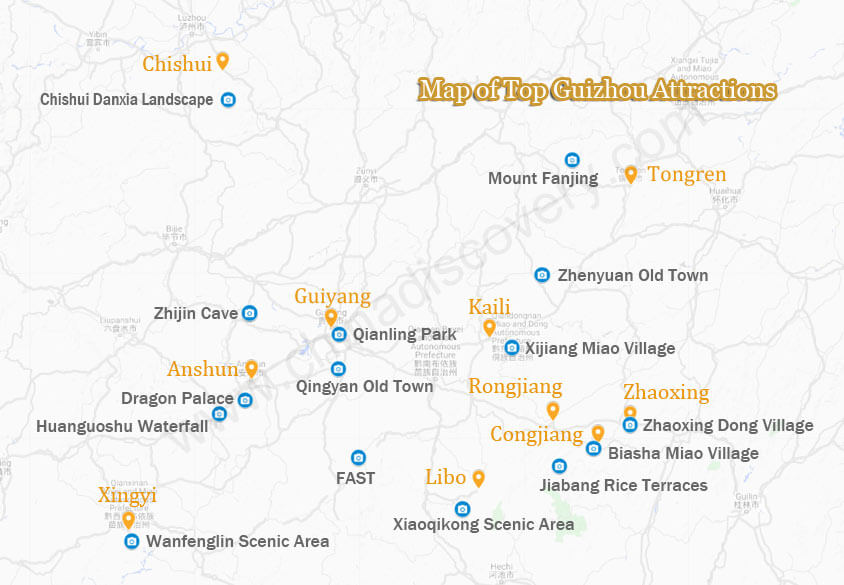 Guizhou Attractions Map