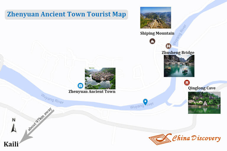 Zhenyuan Ancient Town Attraction Map