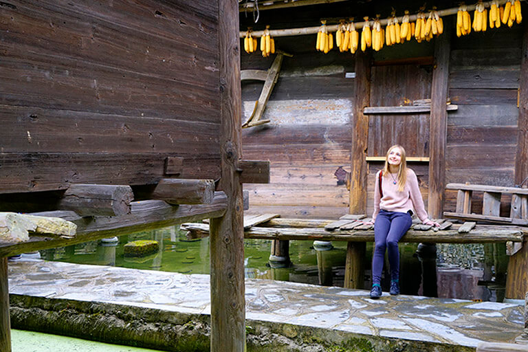 Wooden Granaries on Water at Xinqiao Miao Village